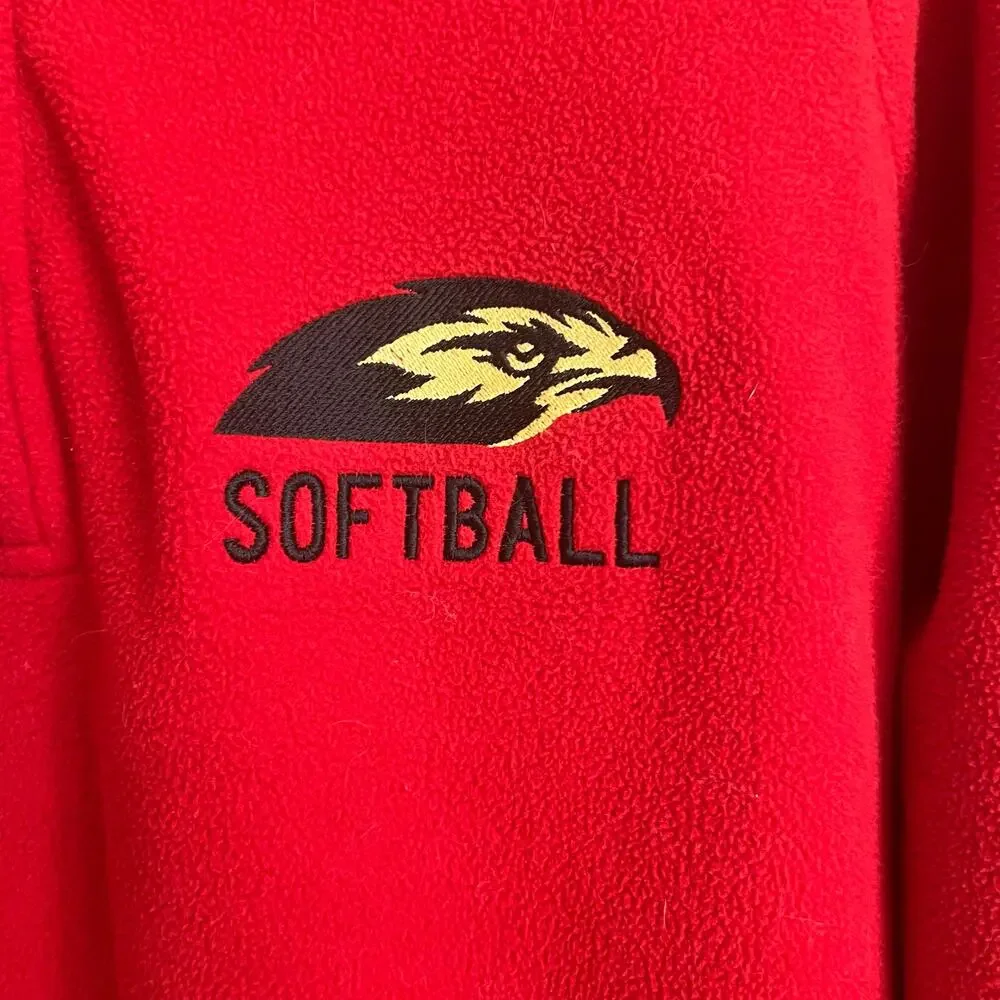 Adidas Climawarm 1/4 Zip Fleece Pullover Small Fits L/XL Red Softball Eagle Red